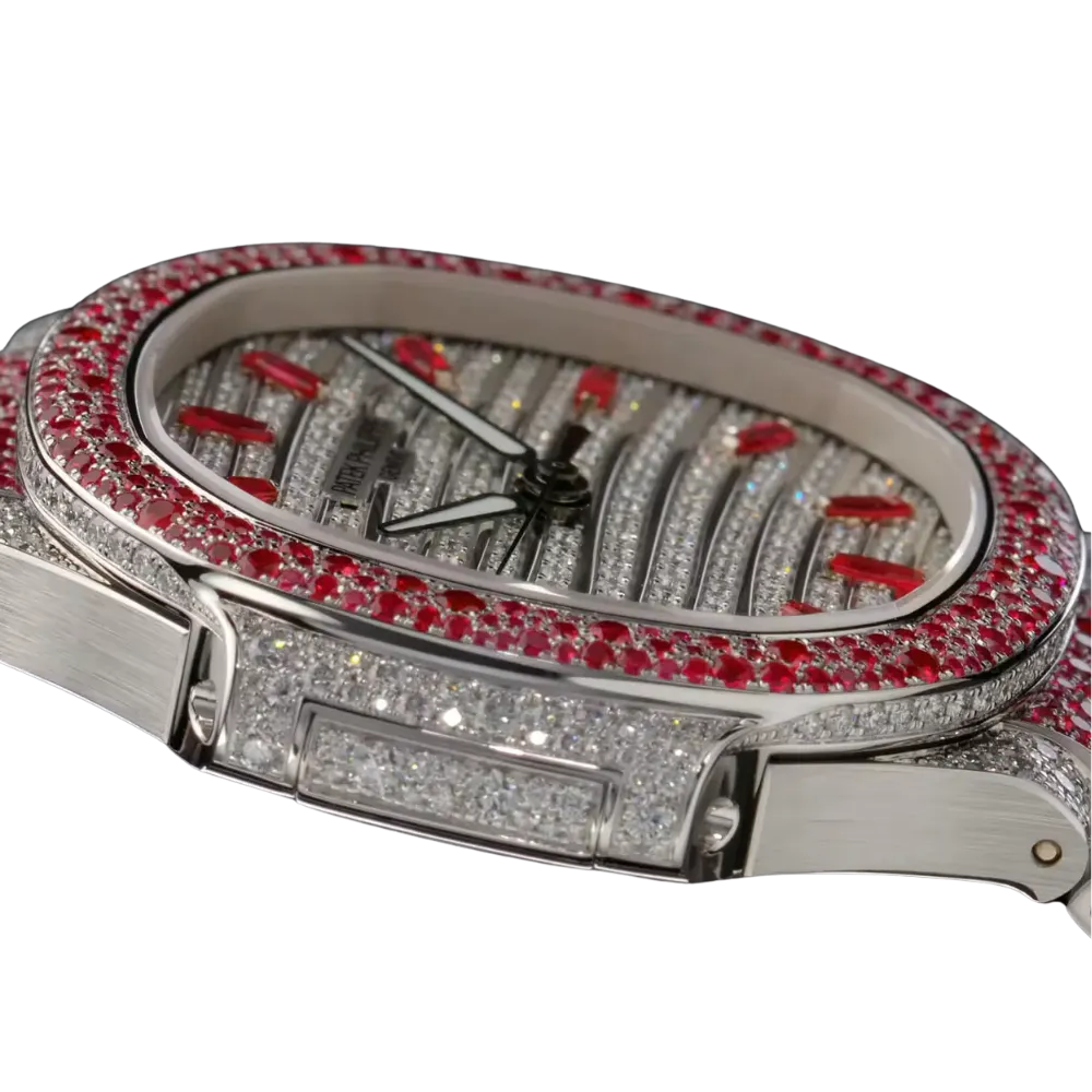 Patek Philippe Nautilus 7118/1452G 'Ladies Haute Joaillerie' White Gold Diamond Ruby Set - Image 2